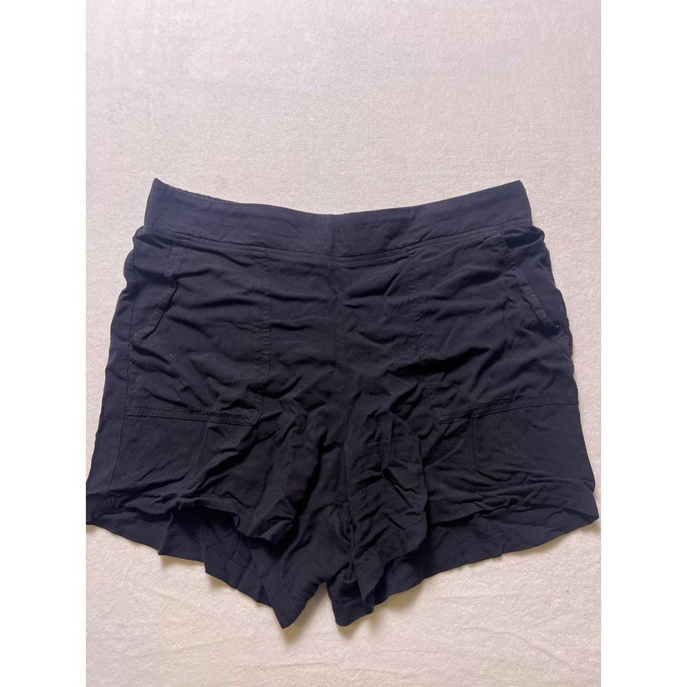 Wildfox Large Shorts Casual Lounge Minimalist Black Elastic Waist Pockets Lounge